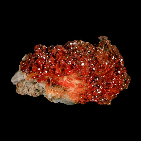 3.2" Sparkly Orange Vanadinite Crystals Orange Barite Blades Mineral Mabladen Morocco - Fossil Age Minerals
