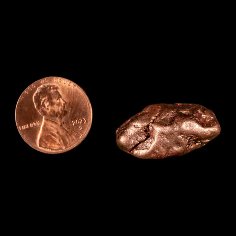 1" Solid Native Copper Polished Nugget Mineral Keweenaw Michigan - Fossil Age Minerals