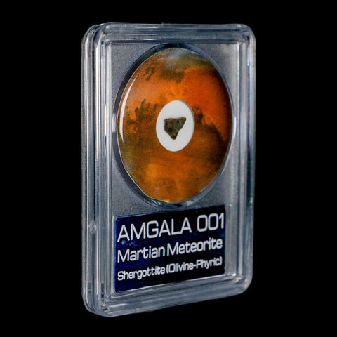 Mars Rock Martian Meteorite Amgala 001 Shergottite Olivine-Phyric COA And Display