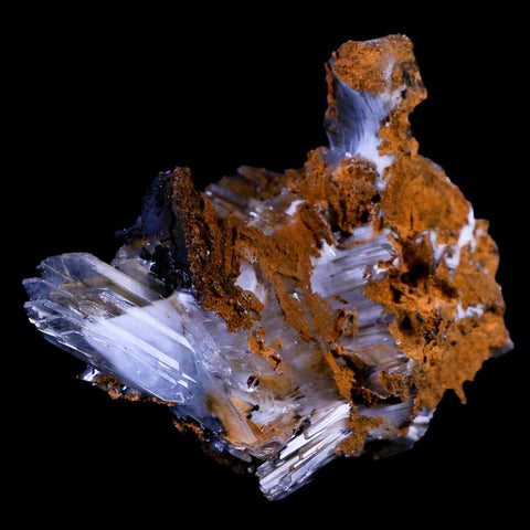 4.1" Ice Blue Barite Blades Crystal Mineral Specimen Mabladen Morocco 12.9 OZ - Fossil Age Minerals