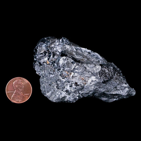 3.2" Silver Nickel Metallic Skutterudite Crystal Mineral Aghar Mine Morocco Arsenide - Fossil Age Minerals