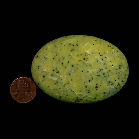 2.7" Natural Polished Serpentine Green And Yellow Palm Stone Mineral Gemstone Pakistan
