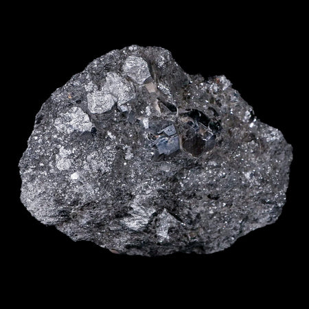 3.9" Silver Nickel Metallic Skutterudite Crystal Mineral Aghar Mine Morocco Arsenide