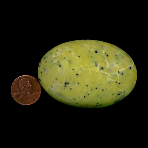 2.4" Natural Polished Serpentine Green And Yellow Palm Stone Mineral Gemstone Pakistan