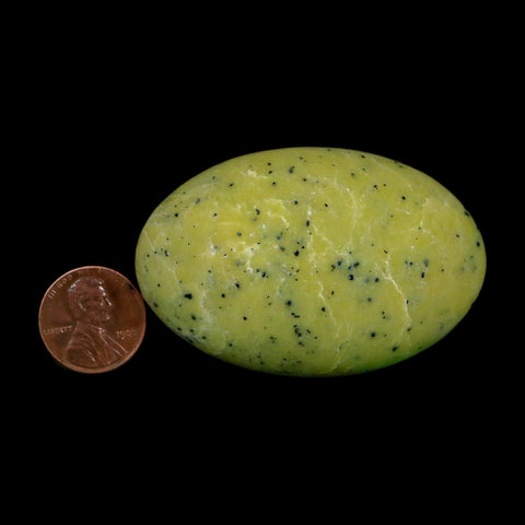 2.4" Natural Polished Serpentine Green And Yellow Palm Stone Mineral Gemstone Pakistan