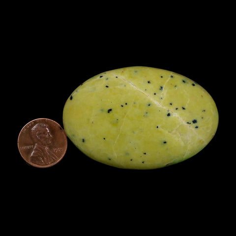 2.3" Natural Polished Serpentine Green And Yellow Palm Stone Mineral Gemstone Pakistan