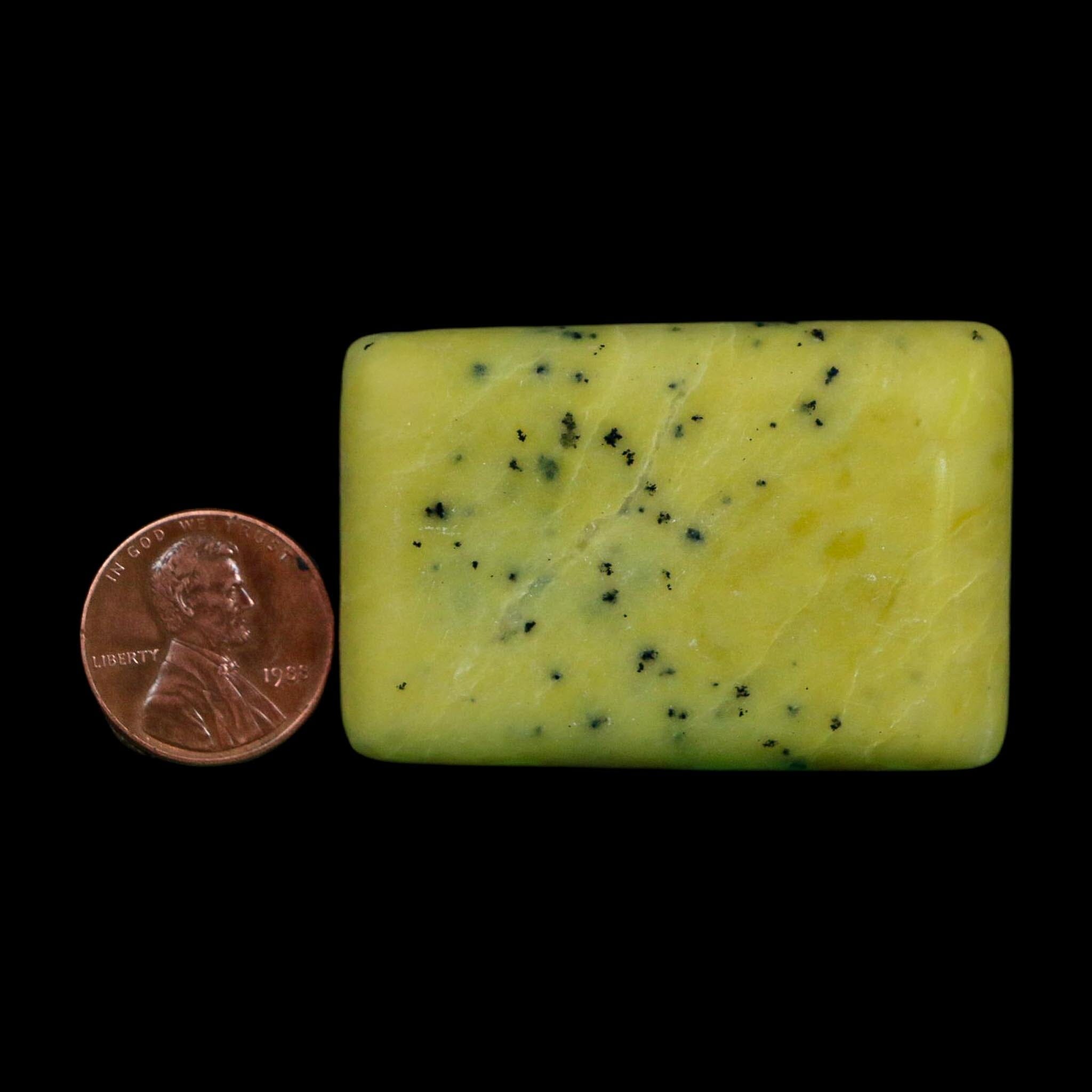 1.9" Natural Polished Serpentine Green And Yellow Square Mineral Gemstone Pakistan - Fossil Age Minerals