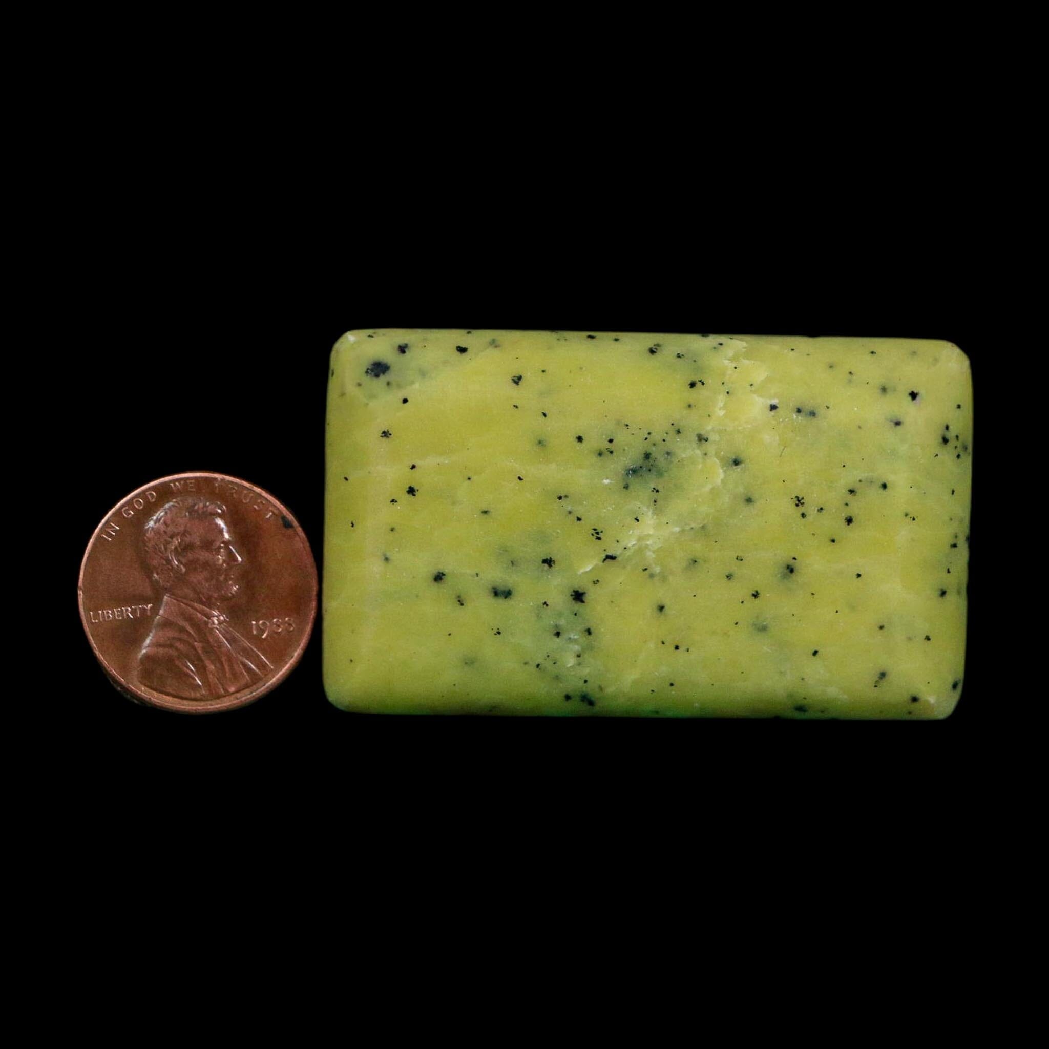 2.1" Natural Polished Serpentine Green And Yellow Square Mineral Gemstone Pakistan - Fossil Age Minerals