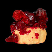 2.5" Stunning Red Pruskite Yellow Base Crystal Mineral Specimen From Poland