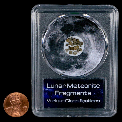 Moon Rock Lunar Meteorite Fragments Various Classifications Outer Space COA - Fossil Age Minerals