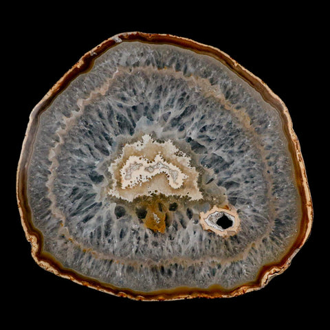 6.3" Polished Cut Agate Geode Crystal Quarts Chalcedony Mineral Specimen Stand - Fossil Age Minerals