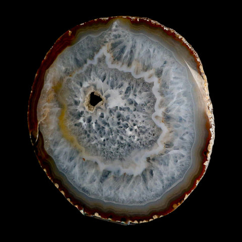 6.1" Polished Cut Agate Geode Crystal Quarts Chalcedony Mineral Specimen Stand - Fossil Age Minerals