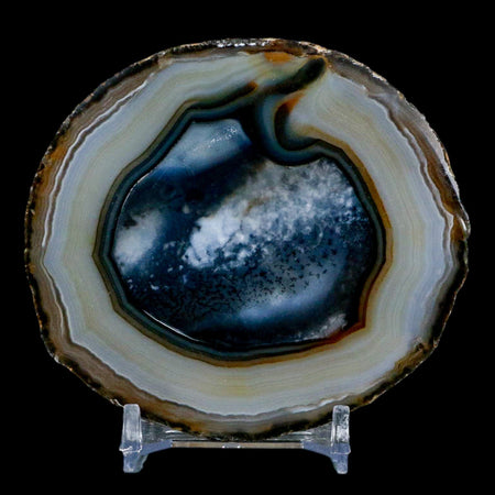 3.3" Polished Cut Agate Geode Crystal Quarts Chalcedony Mineral Specimen Stand