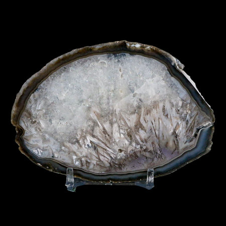 4" Polished Cut Agate Geode Crystal Quarts Chalcedony Mineral Specimen Stand