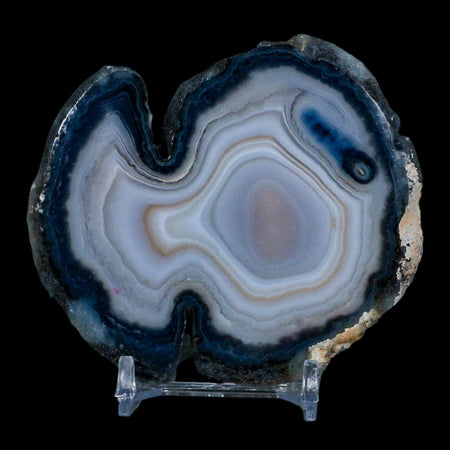 3.4" Polished Cut Agate Geode Crystal Quarts Chalcedony Mineral Specimen Stand
