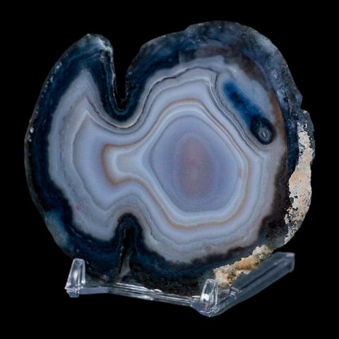 3.4" Polished Cut Agate Geode Crystal Quarts Chalcedony Mineral Specimen Stand - Fossil Age Minerals