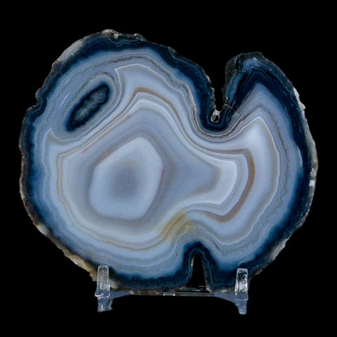 3.4" Polished Cut Agate Geode Crystal Quarts Chalcedony Mineral Specimen Stand - Fossil Age Minerals