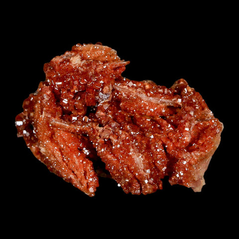 2.2" Sparkly Red Vanadinite Crystals on White Barite Blades Mineral Mabladen Morocco - Fossil Age Minerals