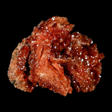 2.2" Sparkly Red Vanadinite Crystals on White Barite Blades Mineral Mabladen Morocco - Fossil Age Minerals