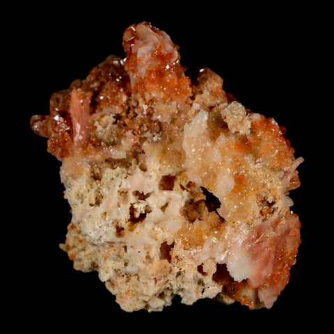 2.1" Sparkly Red Vanadinite Crystals on White Barite Blades Mineral Mabladen Morocco - Fossil Age Minerals