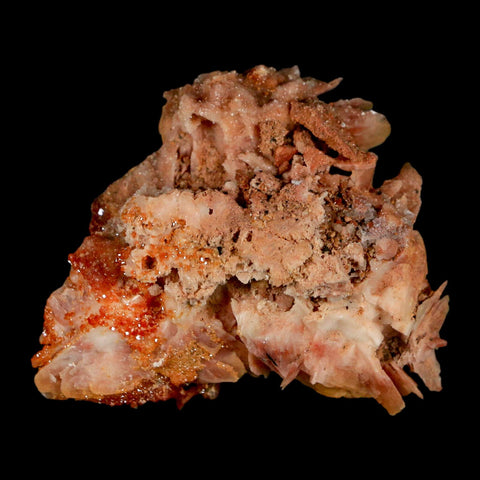 2.5" Sparkly Red Vanadinite Crystals on White Barite Blades Mineral Mabladen Morocco - Fossil Age Minerals
