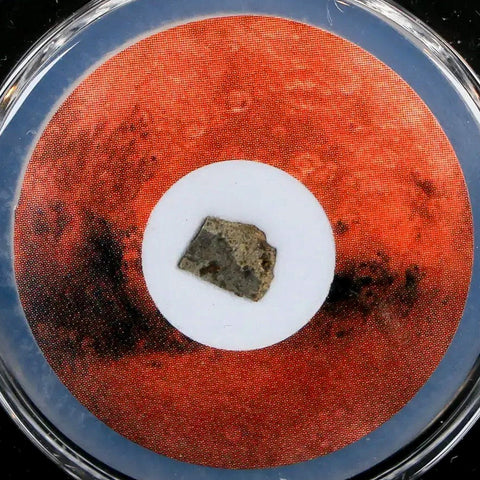 Mars Rock Martian Meteorite Amgala 001 Shergottite Olivine-Phyric COA And Display - Fossil Age Minerals