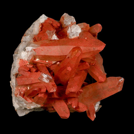 3.5" Natural Red Ferruginous Quartz Crystal Cluster Mineral Specimen Meknes Morocco