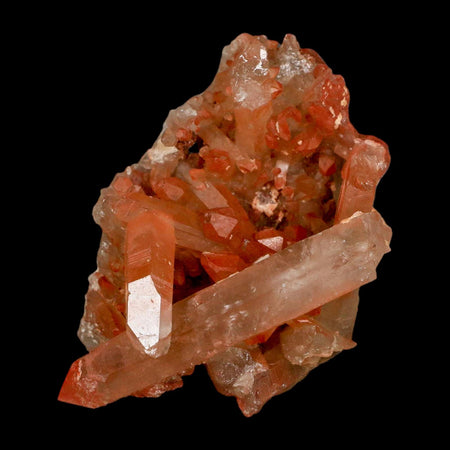 4" Natural Red Ferruginous Quartz Crystal Cluster Mineral Specimen Meknes Morocco