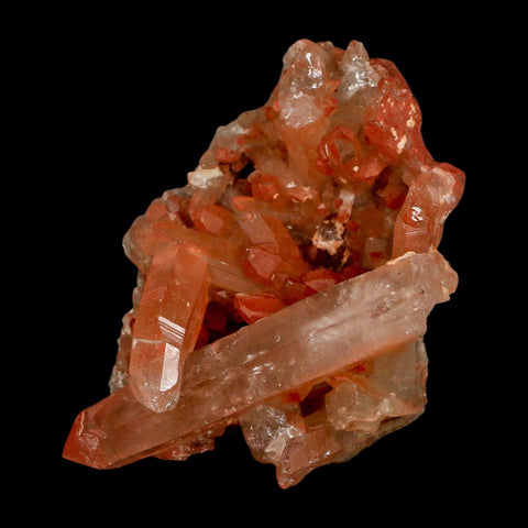 4" Natural Red Ferruginous Quartz Crystal Cluster Mineral Specimen Meknes Morocco