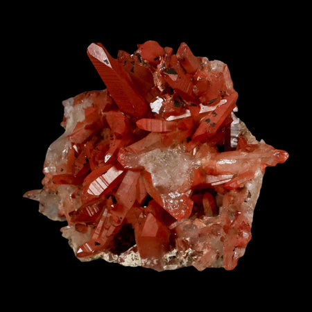 3.9" Natural Red Ferruginous Quartz Crystal Cluster Mineral Specimen Meknes Morocco