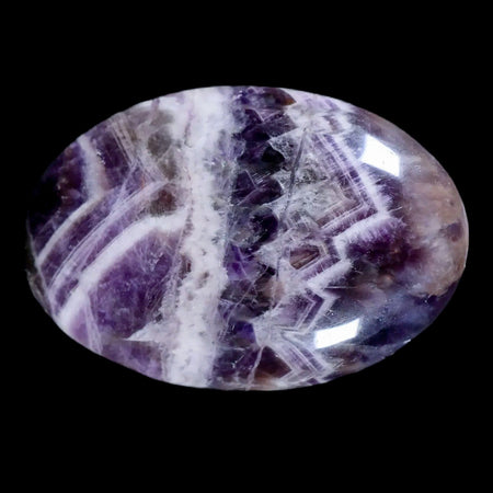 2.4" Chevron Amethyst Polished Crystal Mineral Palm Stone Specimen Brazil