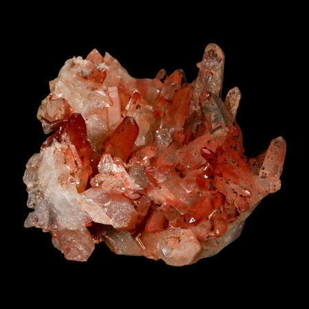 4.1" Natural Red Ferruginous Quartz Crystal Cluster Mineral Specimen Meknes Morocco