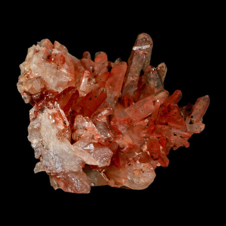 4.1" Natural Red Ferruginous Quartz Crystal Cluster Mineral Specimen Meknes Morocco
