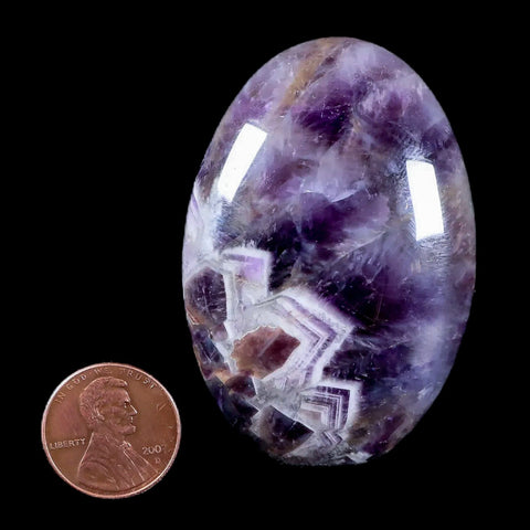 2.4" Chevron Amethyst Polished Crystal Mineral Palm Stone Specimen Brazil - Fossil Age Minerals
