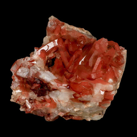 6.1" Natural Red Ferruginous Quartz Crystal Cluster Mineral Specimen Meknes Morocco