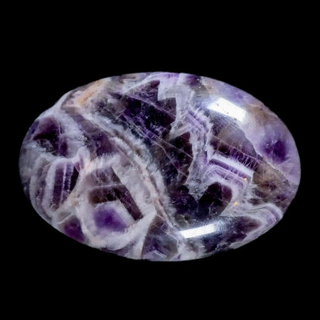 2.4" Chevron Amethyst Polished Crystal Mineral Palm Stone Specimen Brazil