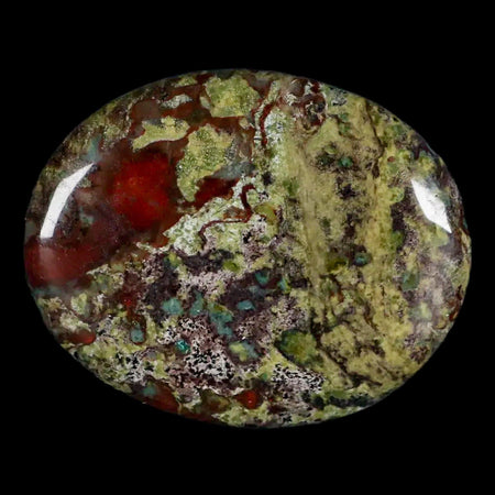 2" Polished Natural Dragon Blood Jasper Stone Worry Palm Stone Australia