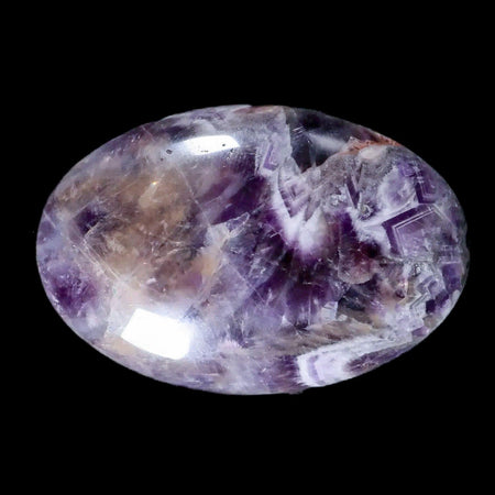 2.4" Chevron Amethyst Polished Crystal Mineral Palm Stone Specimen Brazil