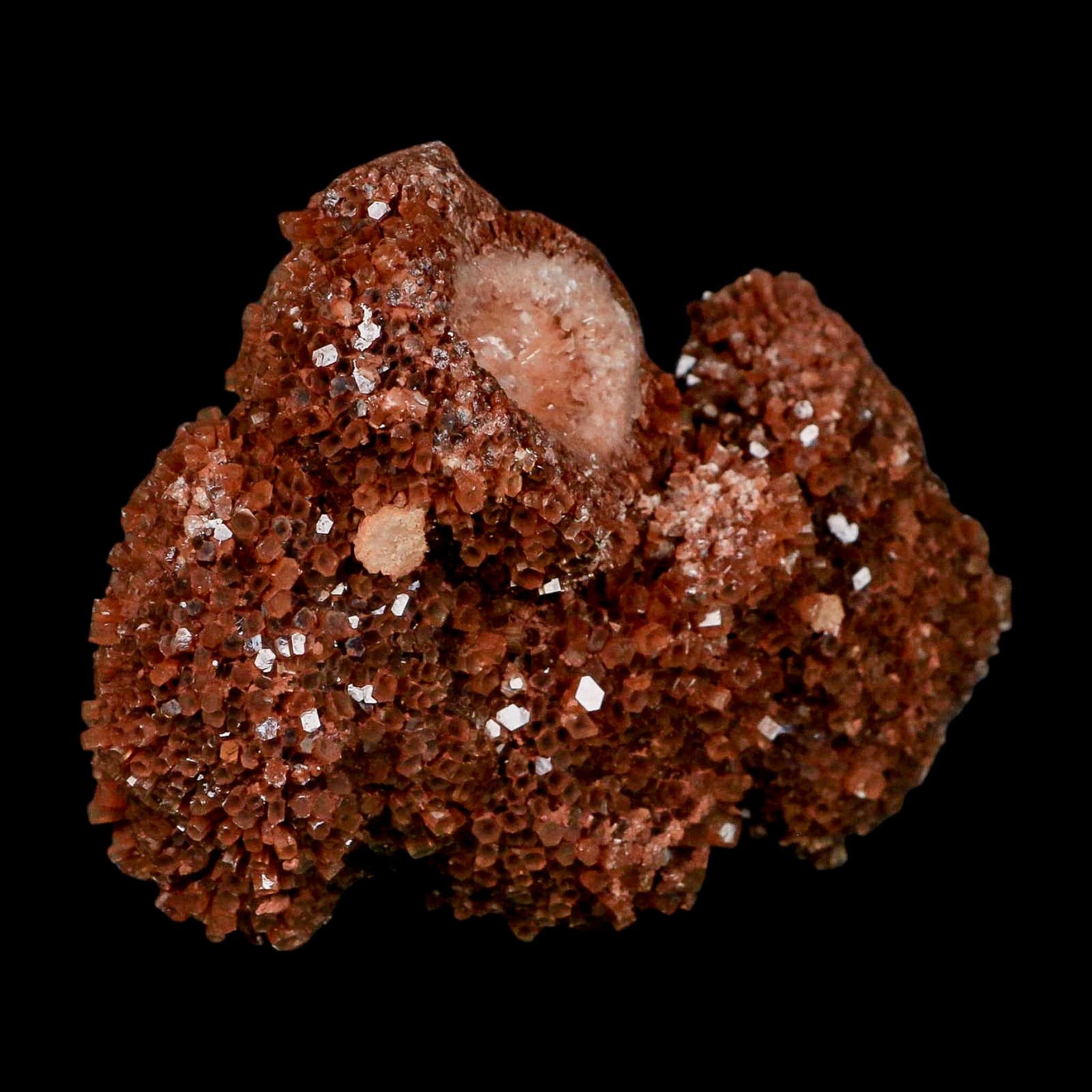 3.8" Aragonite Mineral Red Crystal Cluster Specimen Tazouta Morocco - Fossil Age Minerals