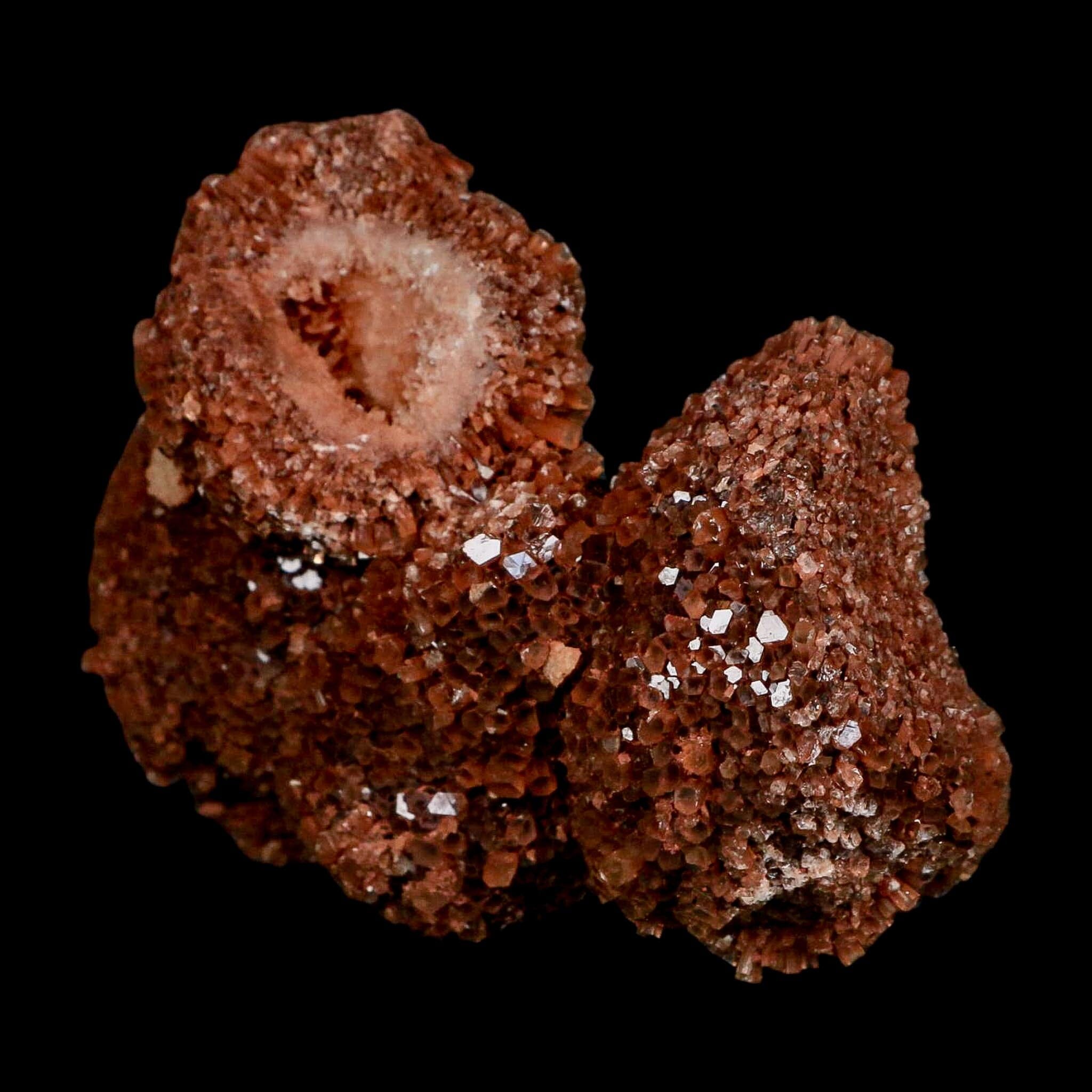 3.8" Aragonite Mineral Red Crystal Cluster Specimen Tazouta Morocco - Fossil Age Minerals