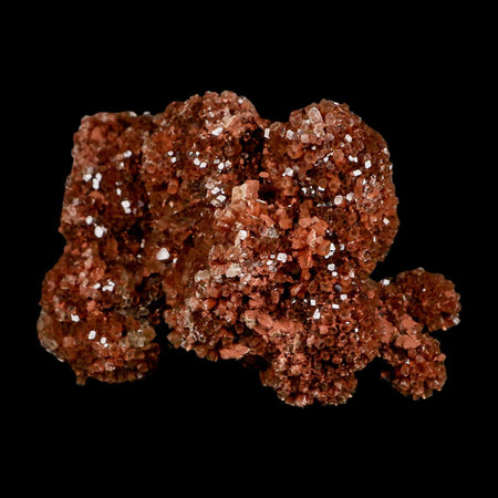 3.9" Aragonite Mineral Red Crystal Cluster Specimen Tazouta Morocco