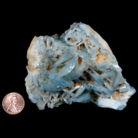 3.6" Ice Blue Tabular Barite Blades Crystal Mineral Specimen Meknes-Tafilalet  Morocco - Fossil Age Minerals