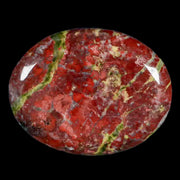 2" Polished Natural Dragon Blood Jasper Stone Worry Palm Stone Australia
