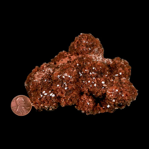 3.8" Aragonite Mineral Red Crystal Cluster Specimen Tazouta Morocco - Fossil Age Minerals
