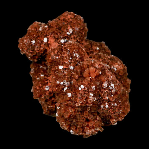 3.8" Aragonite Mineral Red Crystal Cluster Specimen Tazouta Morocco - Fossil Age Minerals