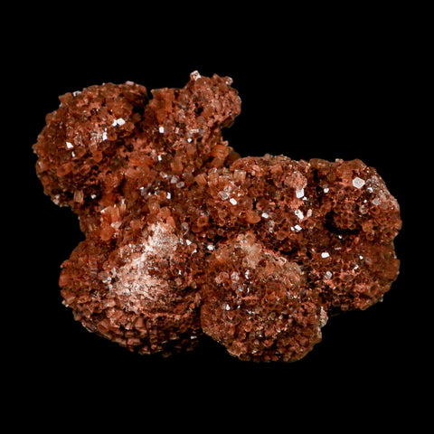 4" Aragonite Mineral Red Crystal Cluster Specimen Tazouta Morocco - Fossil Age Minerals