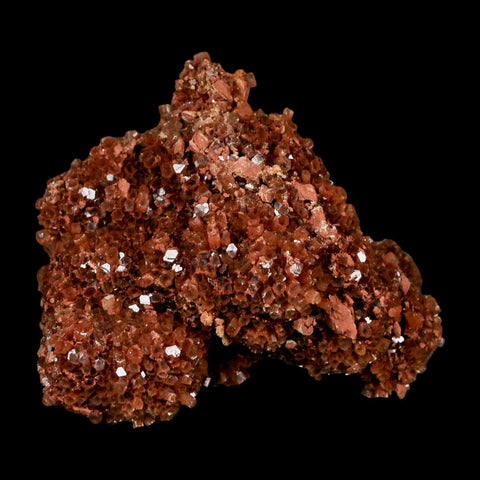 3.6" Aragonite Mineral Red Crystal Cluster Specimen Tazouta Morocco - Fossil Age Minerals