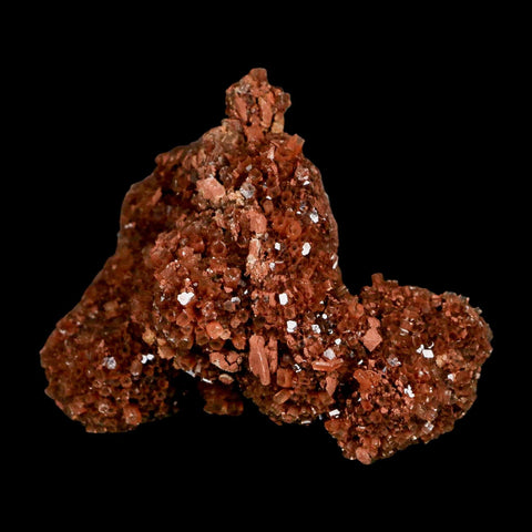 3.6" Aragonite Mineral Red Crystal Cluster Specimen Tazouta Morocco - Fossil Age Minerals