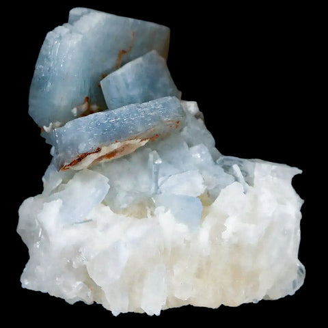 2" Ice Blue Tabular Barite Blades Crystal Mineral Specimen Meknes-Tafilalet  Morocco - Fossil Age Minerals