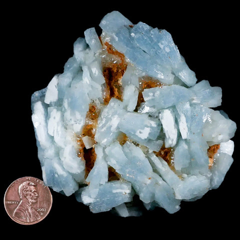 3.1" Ice Blue Tabular Barite Blades Crystal Mineral Specimen Meknes-Tafilalet  Morocco - Fossil Age Minerals
